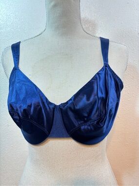 Satin Underwire Bra in Deep Blue